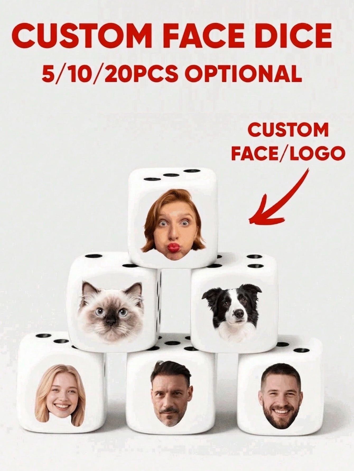Custom Face Dice Personalized  - Party Games For Christmas 评论和价格