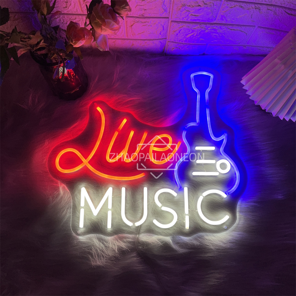 Live Music Neon Sign Home Art  - Party Games Name 评论和价格