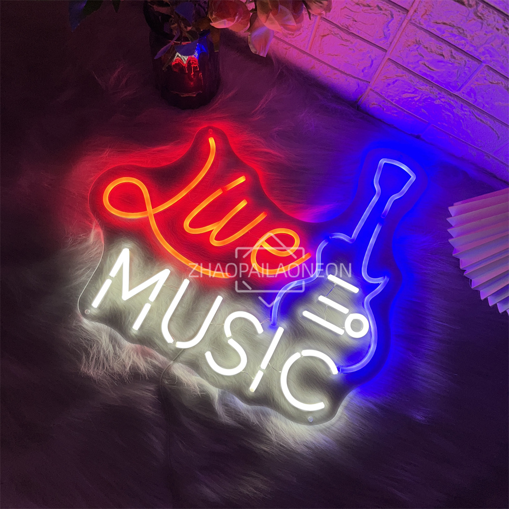 Live Music Neon Sign Home Art  - Party Games Name 评论和价格