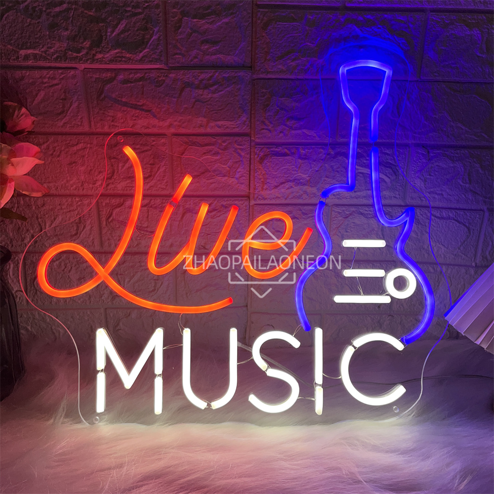 Live Music Neon Sign Home Art  - Party Games Name 评论和价格