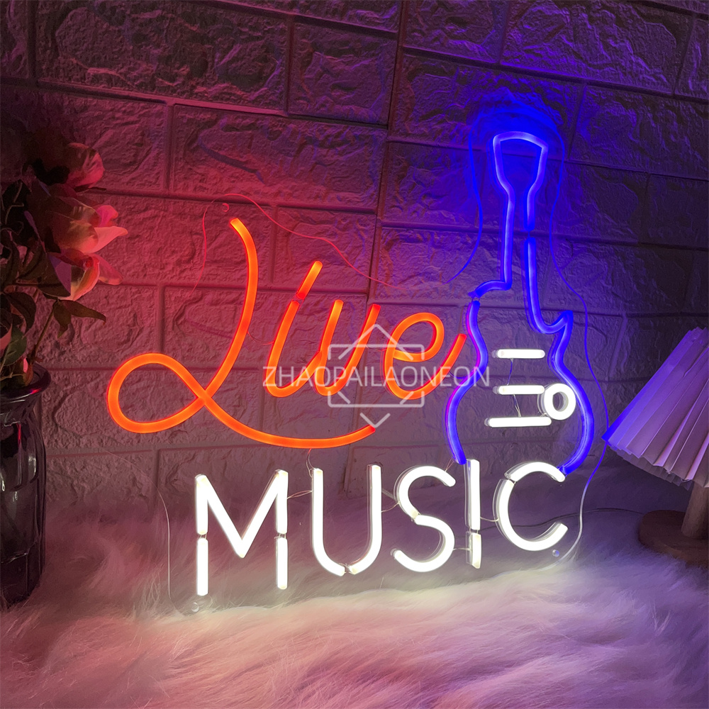Live Music Neon Sign Home Art  - Party Games Name 评论和价格